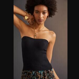 Anthropologie Knit Black Tube Top - New - Small